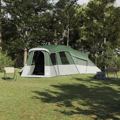 vidaXL Familietent met dak met opslag Groen 762 x 655 x 218 cm taft