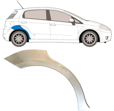 Reparatiepaneel achterspatbord voor Fiat Grande Punto Evo 2005- / Rechts