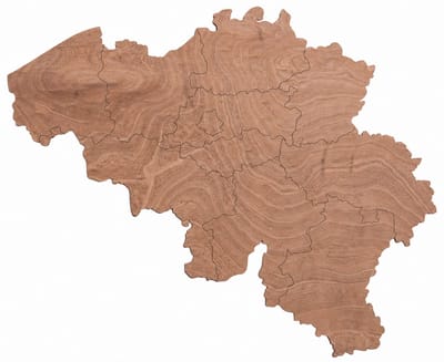 Houten wanddecoratie - Wooden wall decoration | Landkaart België 42 x 34cm Country map Belgium | Donker hout - Dark wood | Muurdecoratie - Wall art - Wandfiguur Belgique - Echt Hout - Real Wood