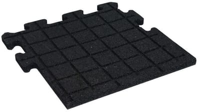 GOMbase - Rubber puzzeltegel met EPDM toplaag 25 mm - Zwart (RAL 9004) - Cfl-S1 - Zijstuk