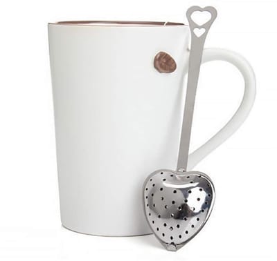 Dailygoods- Theezeef Hartvormig - Theefilter - Losse Thee - Steiler Met Handvat - RVS - Antislip Grip