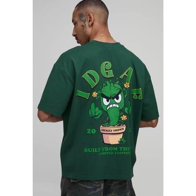 Collector's Edition Oversized T-shirt Met Madeliefjesmotief En Zak | Forest | Size Small