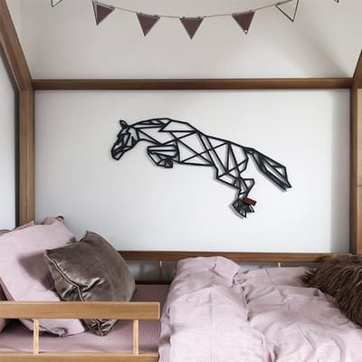 FBRK. Geometrische Springend Paard - Wood