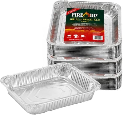 Fire-Up Grillschalen - 18x st - 32 x 26 cm - aluminium - barbecue rooster - BBQ grillplaten