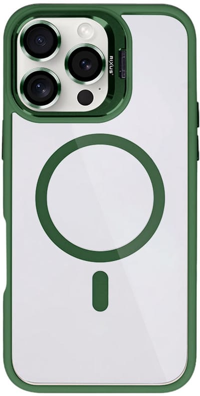 Rixus Classic 03 Case With MagSafe For Apple iPhone 16 Pro Dark Green