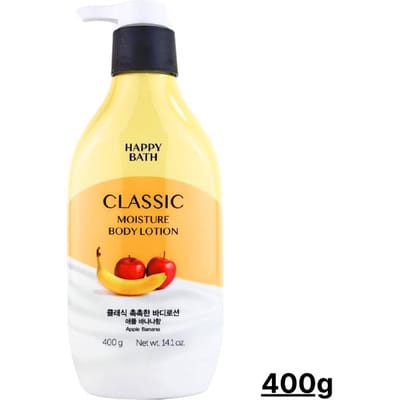 [HAPPY BATH] Lait Corporel NATUREL Bébé Poudre & Pomme Banane 400ML Apple Banana 400ml beige