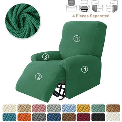4 Stuks Split Relaxfauteuilhoes voor Woonkamer Relaxstoelhoes Jacquard Fauteuilhoezen Stretch Bankhoezen 1-Zits