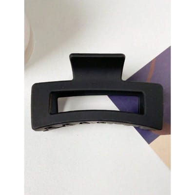 1 stuks Rechthoekige Haarclips voor Dames, Effen Zwarte Holle Matzwarte Haarklauwen, Modieuze Elegante Casual Haaraccessoires zwart