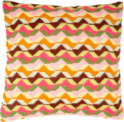 Vervaco - Spansteekkussen kit - Geometrisch retro - PN-0204842 - Borduren - Borduurpakket - Borduurpakket volwassenen - Borduurpakket kind