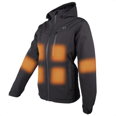 HEATDRY® Clothing - Verwarmde Jas - HeatFlex PRO - Softshell Jas Heren - Winter Jas - Jassen Heren - Black - Maat Heren: M, Dames: L