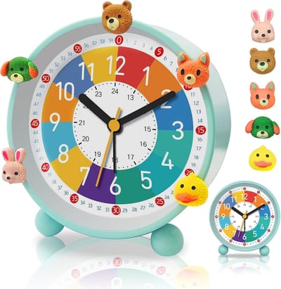 Stille Kinderwekker met Nachtlamp en Snooze voor Schoolstarters