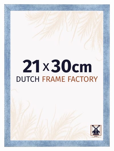 Fotolijst 21x30 cm - MDF - Helder Blauw Geveegd - Praag