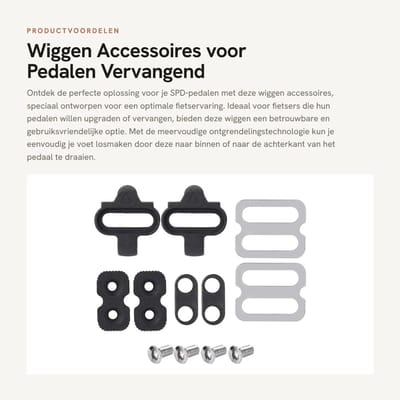Dailygoods- Wiggen Vervangingsaccessoires voor SPD Pedalen - Meervoudig Ontgrendeld - Fietspedalen - Fietsschoenen - Snelle Ontgrendelingsfunctie - Metaalkleur - Fietspedaal