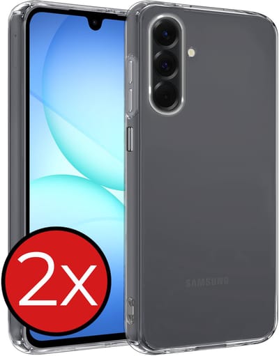 Hoesje - 2 Stuks - Geschikt voor Samsung Galaxy A17 - Sterk & Shockproof - Telefoonhoes - Back Cover - Case Siliconen - Telefoon Hoes - Transparant
