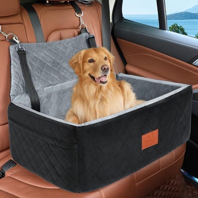 Hondenautostoel - Hondenverhoger Auto - Veilig Reizen - Groot formaat - 75x50x50 cm - Grijs