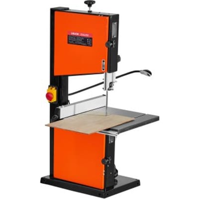 VEVOR lintzaag, 254 mm zaagbreedte, tweesnelheden houtlintzaag met 373 W motor (1/2 pk), 160 mm zaaghoogte, 335 x 340 mm gietijzeren tafel, met 360° werkverlichting, verstekgeleider, parallelgeleider