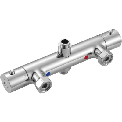 Robinet de douche thermostatique, Valve thermostatique de mélange 38 Verrouillage sécurisé, Robinet de douche eau chaude froide Vannes de contrôle de température avec constant