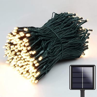 Zonne-energie Kerstverlichting 22m met 200 LED's - 8 Verlichtingsmodi, Waterdicht voor Tuin, Feest en Kerstdecoratie