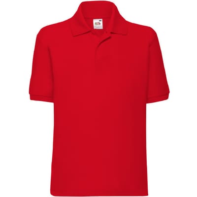 Fruit of the Loom Kinder/Kids Piqué Poloshirt met Korte Mouwen (Rood)
