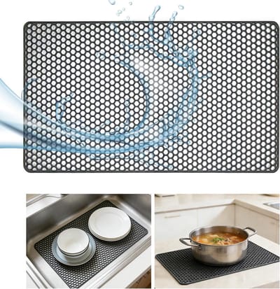 siliconen voor keuken, 72 x 40 cm, spoelbakmat, op maat te snijden spoelbak, beschermmat