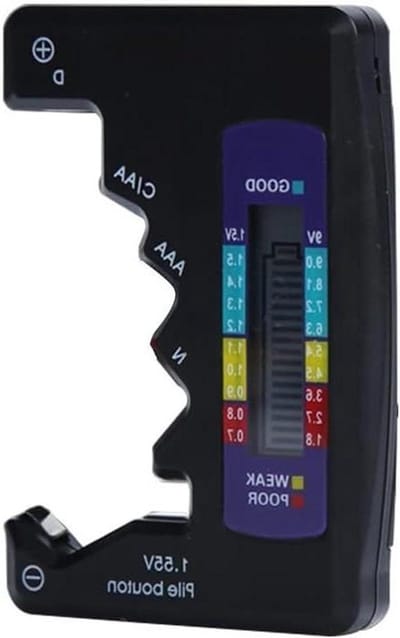 Batterij Tester - Capaciteit Meter - Batterijen Controleren - Universeel Meetbereik - 92x63x14 mm - Zilver