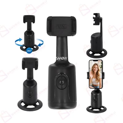 360° Auto Face Tracking Telefoonhouder – Draaibare Smartphone Tripod Stabilizer met Gesture Control & USB-C – telefoon standaard – statief smartphone – telefoon standaard statief – Zwart –tripod – statief – statief telefoon – 85593