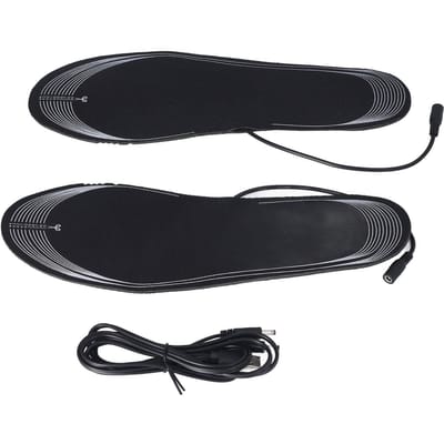 2 stuks Verwarmde Schoen Inlegzolen EVA USB Opladen Op Maat Knipbaar 35 tot 44 Yards Zachte Gelijkmatige Verwarmingszolen black