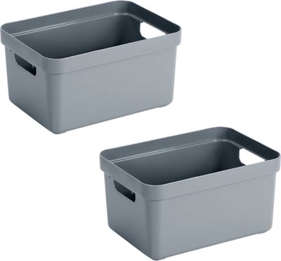 Sunware Opbergbox Sigma - 6x stuks - kunststof - blauw - 5 liter - Opbergbakken/opbergers - 25,2 x 18 x 12,2 cm