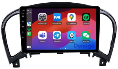 CarPlay autoradio geschikt voor Nissan Juke | 2010 t/m 2019 | Android 13 | Draadloos Apple CarPlay & Android Auto | 2GB + 32GB | QuadCore processor | Denago DNG-A187 | 2025 model | 2010 2011 2012 2013 2014 2015 2016 2017 2018 2019 | Bluetooth & Wifi