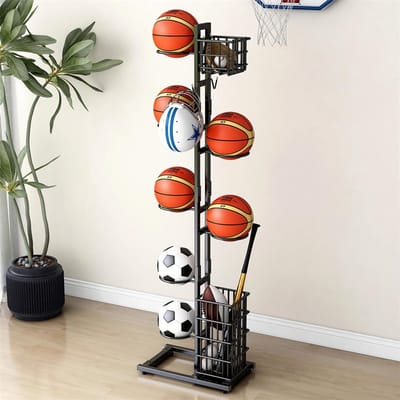 Unyqoos® Multifunctioneel Verticaal Sport Opbergrek met Ruimte voor Ballen en Accessoires