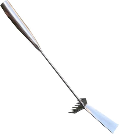Onkruidsteker metaal - Tuinschep lange steel - Bodem bewerken - 2-in-1 functionaliteit - 48.5 cm steel