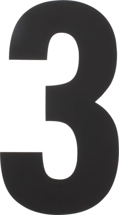 Intersteel Huisnummer 3 XXL hoogte 50 cm rvs/mat zwart