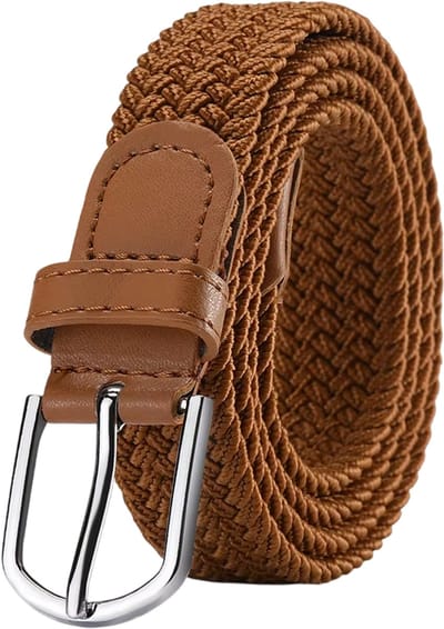 Stretchriem voor Dames en Heren 105 cm – Elastische Broekriem met Gesp, Verstelbare Unisex Jeans en Outdoor Riem - Bruin