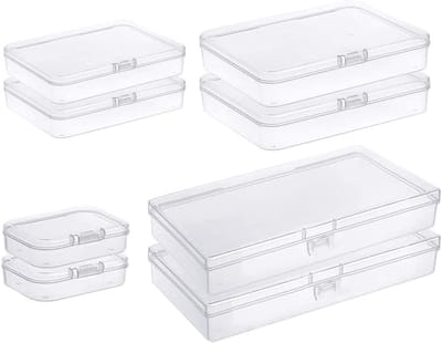 8-delige Set Doorzichtige Plastic Opbergdozen in Diverse Maten voor Kleine Voorwerpen en Knutselprojecten