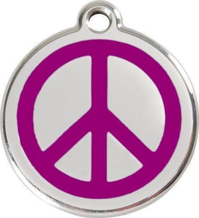 Red Dingo Hondenpenning 30 mm peace paars