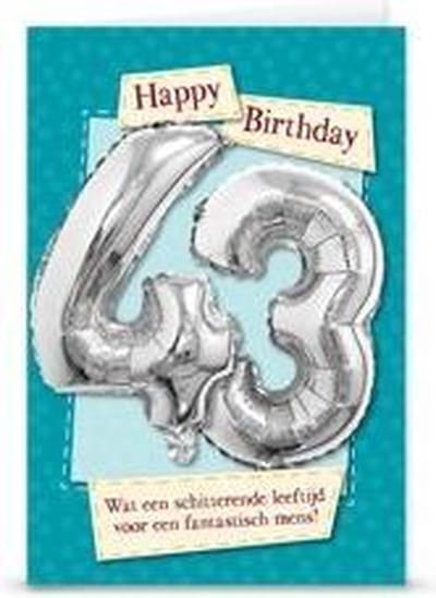 Miko - Kaart - Leeftijdballon - 43 Jaar