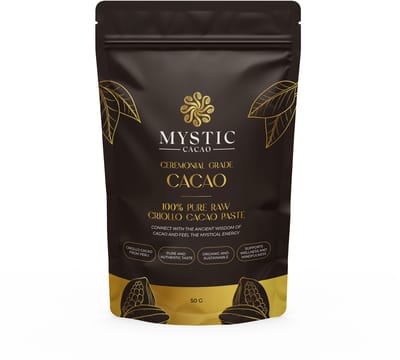 Criollo Raw Cacao Pasta Ceremonial Grade – Biologisch – 50 gram – Peru, 100% Puur Onbewerkt – Cacao Ceremony & Ceremonie – Meditatie & Wellness - Koffievervanger (Mystic Cacao)