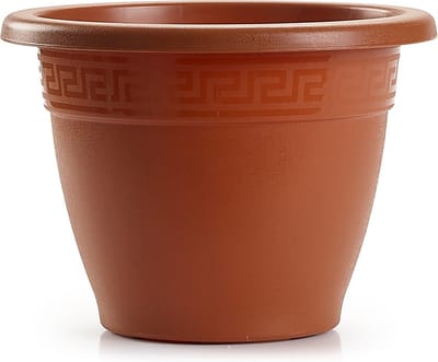 Plasticforte Plantenpot - terracotta bruin - 20x15 cm - bloempot - kunststof - rond