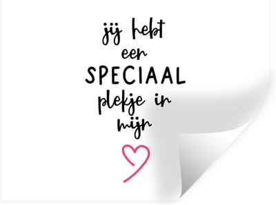 Muurstickers - Sticker Folie - Quotes - Stel - Romantisch - Jij hebt een speciaal plekje in mijn hart - Spreuken - 40x30 cm - Plakfolie - Muurstickers Kinderkamer - Zelfklevend Behang - Zelfklevend behangpapier - Stickerfolie
