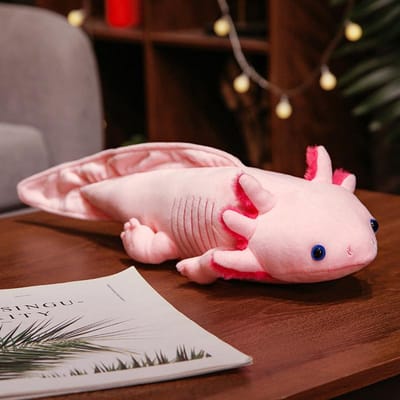 45-80cm Kawaii Axolotl Pluche Speelgoed Schattige Salamander Knuffeldier Zacht Pluizig Lang Kussen Kindercadeau 45cm roze