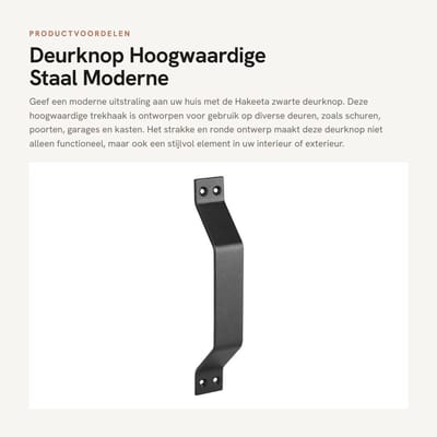 Dailygoods- Deurgreep Hoogwaardige Staal - Handgreep - Deurknop - Deurgreep Zwart - Deurgreep Schuifdeur - Eenvoudige Installatie