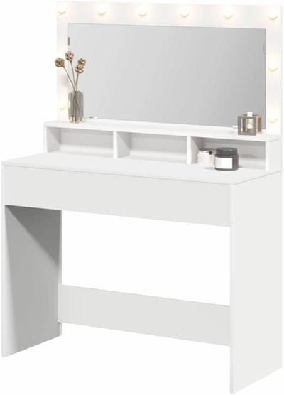 Kaptafel met spiegel - Make-up meubel - Persoonlijke verzorging - USB LED verlichting - 100 x 41 x 135 cm