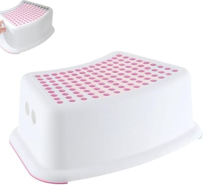 Toiletkruk - Opstapkruk - Comfortabel Toilet - Antislip C-vorm - 37 x 25 x 13 cm - Roze