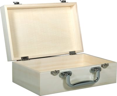 Rayher Hobby kistje/box - hout - met sluiting en deksel - 25 x 16 x 9 cm - opbergen