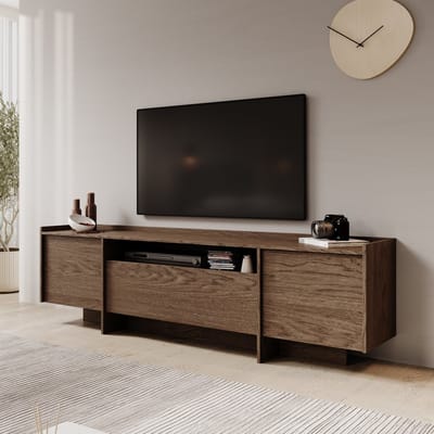 Meubella - TV-Meubel Jaxon - Donker eiken - 197 cm
