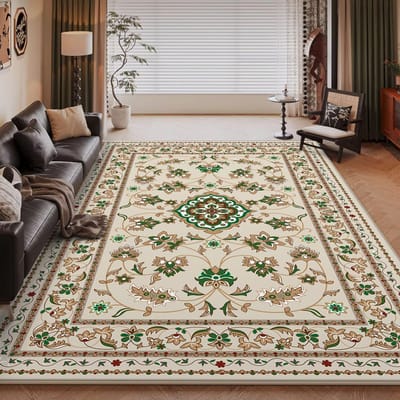 Perzisch Retro Zacht Tapijt Woonkamer Decoratie Huisbank Makkelijk Schoon te Maken Kleed Groot Oppervlak Slaapkamer Nachtkastje Antislip Pluche Vloermatten 80*120cm