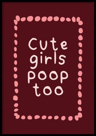 Poster Cute girls - 30x40 cm - WC Poster - WALLLL - Exclusief lijst - Professioneel fotopapier