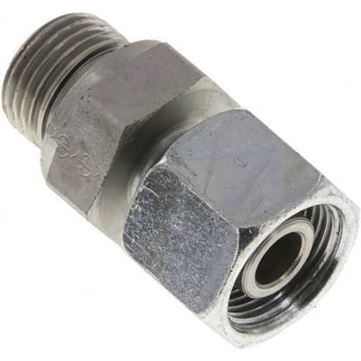 14S & G1/2'' Verzinkt Stalen Rechte Draaidoorvoer Buitendraad 630bar NBR Verstelbaar ISO 8434-1