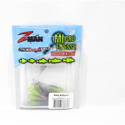 Leurre souple Zman Baby BallerZ 2 pouces, paquet de 8, violet Death (6636)