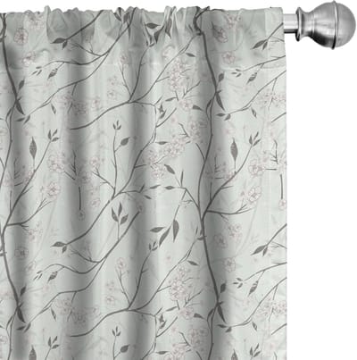 ABAKUHAUS – Grijze en mintkleurige gordijnen – 2x75x245 cm – Microvezel